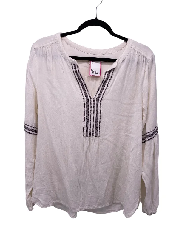 Sleep ShirtsLoft Misses Size Large Cream LS Blouse