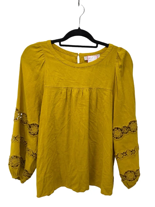 Hemp ShirtsLoft Misses Size Medium mustard 3/4 Blouse