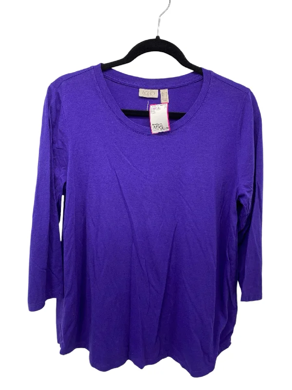 Bamboo ShirtsLOGO Misses Size Medium Purple 3/4 Blouse