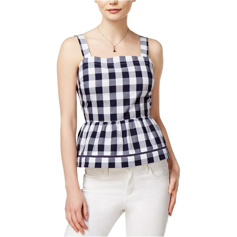 UV-Protection ShirtsMaison Jules Womens Gingham Peplum Blouse