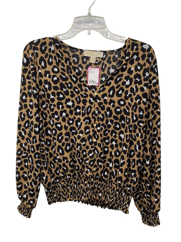 Floral ShirtsMichael Kors Misses Size Large Animal Print LS Blouse