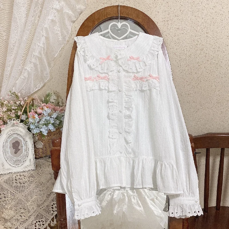 Longline ShirtsMIST~Sweet Lolita Blouse Doll Collar Multicolor