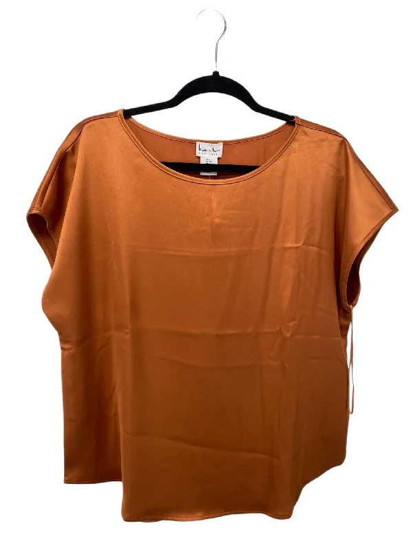 Hooded ShirtsNicole Miller Misses Size Large Orange SS Blouse