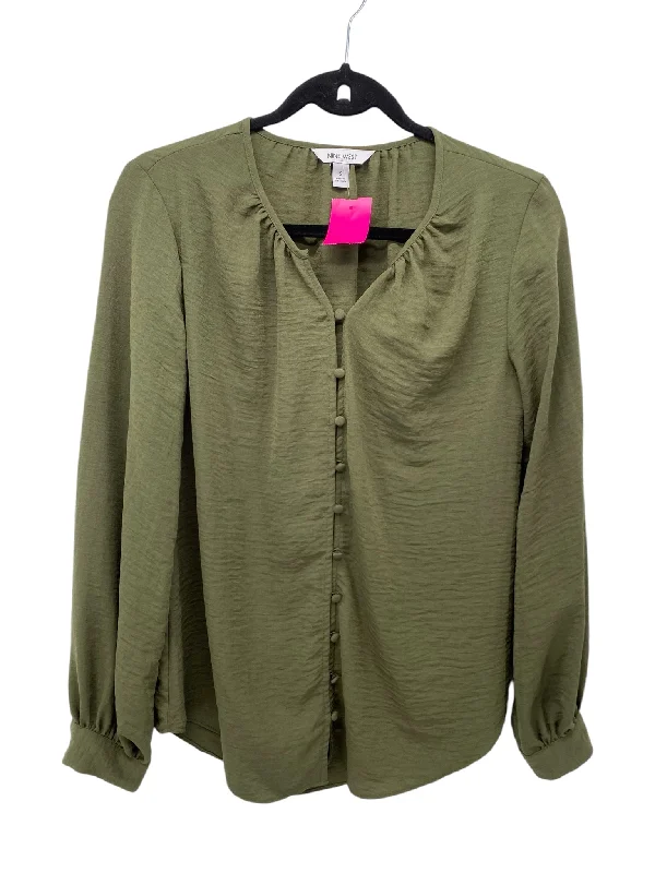 Running ShirtsNine West Misses Size Small Green LS Blouse