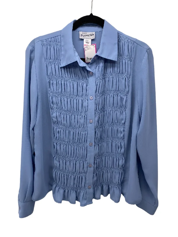 Travel ShirtsPendleton Misses Size 14 Blue LS Blouse