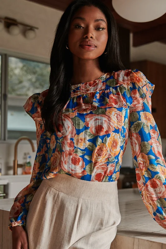 Limited Edition ShirtsRosehip Floral Ruffle Blouse