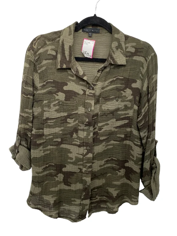 Limited Edition Shirtssanctuary Misses Size Small Camoflage 3/4 Blouse