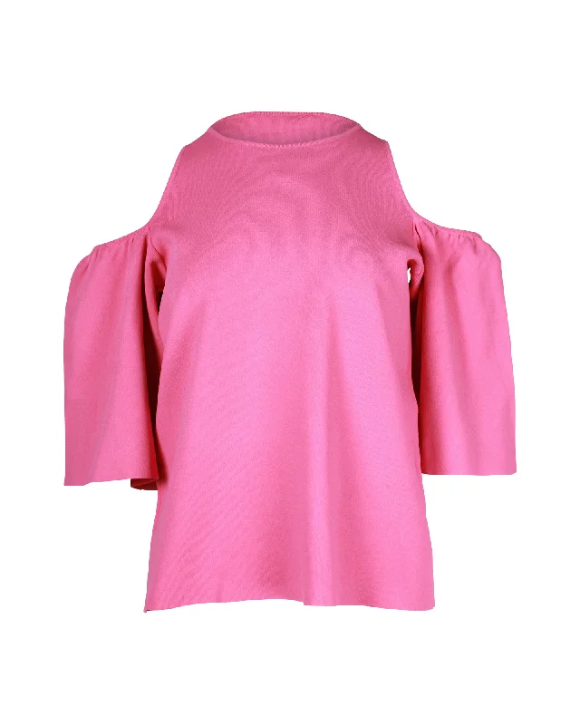 Hooded ShirtsStella McCartney Off Shoulder Blouse in Pink Viscose