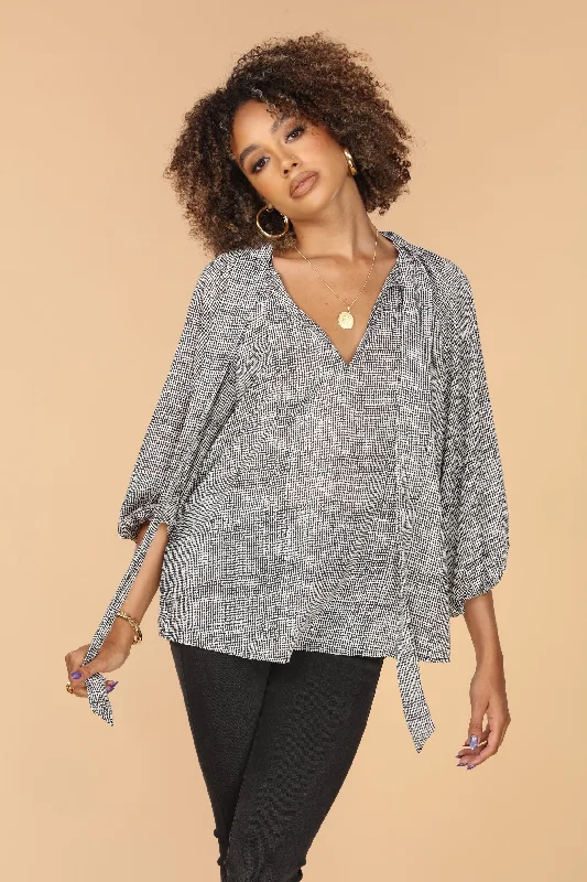 Silk ShirtsTie Neck Blouse