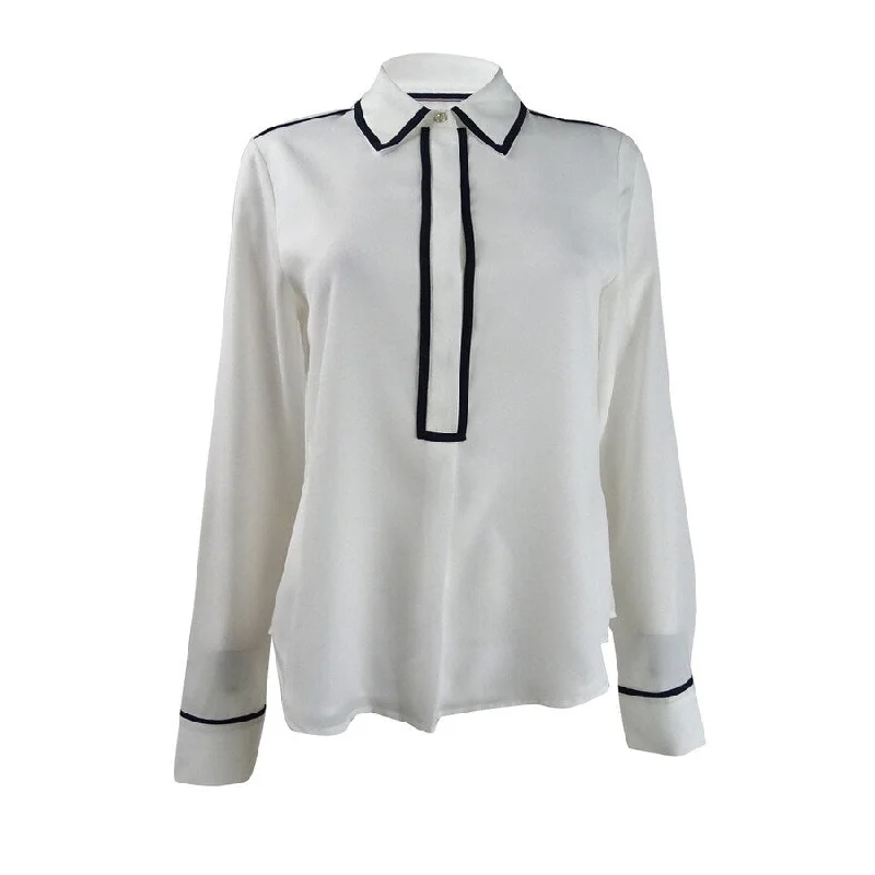 Lounge ShirtsTommy Hilfiger Women's Contrast-Trim Blouse