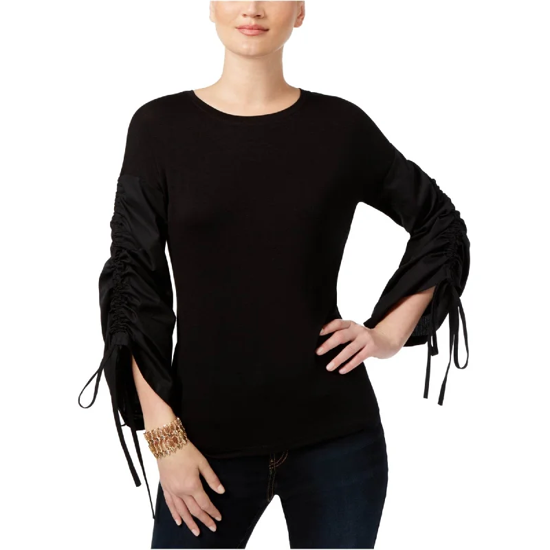 Festival ShirtsI-N-C Womens Runched Sleeve Knit Blouse