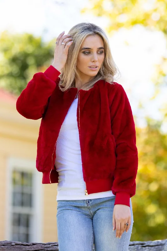 Ruby Bomber Jacket RedCultural Jackets