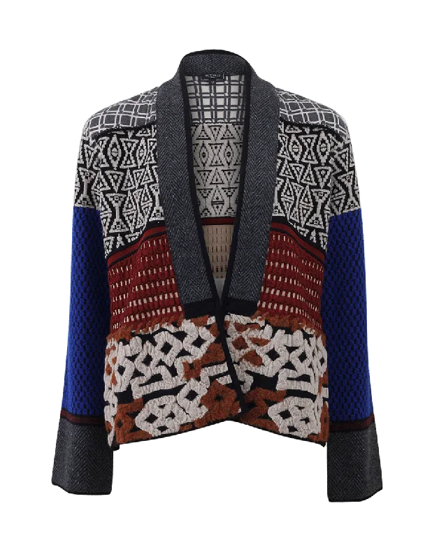 Tribal Print Knit JacketFleece Jackets