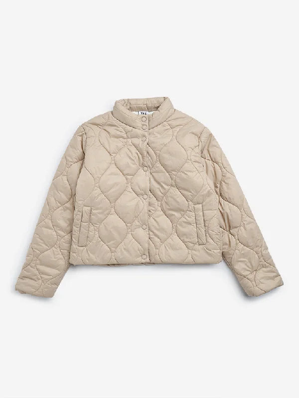 Y&F Kids Beige Quilted JacketRain Jackets