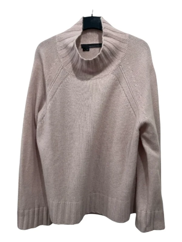 360 Cashmere Size S Dusky Pink Cashmere Mock Neck Long Sleeve SweaterOversized Knit Tops