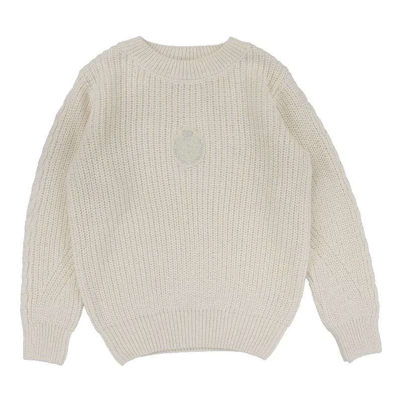 Analogie By Lil Legs Chunky Crest Knit Sweater CreamScoop Neck Knit Tops