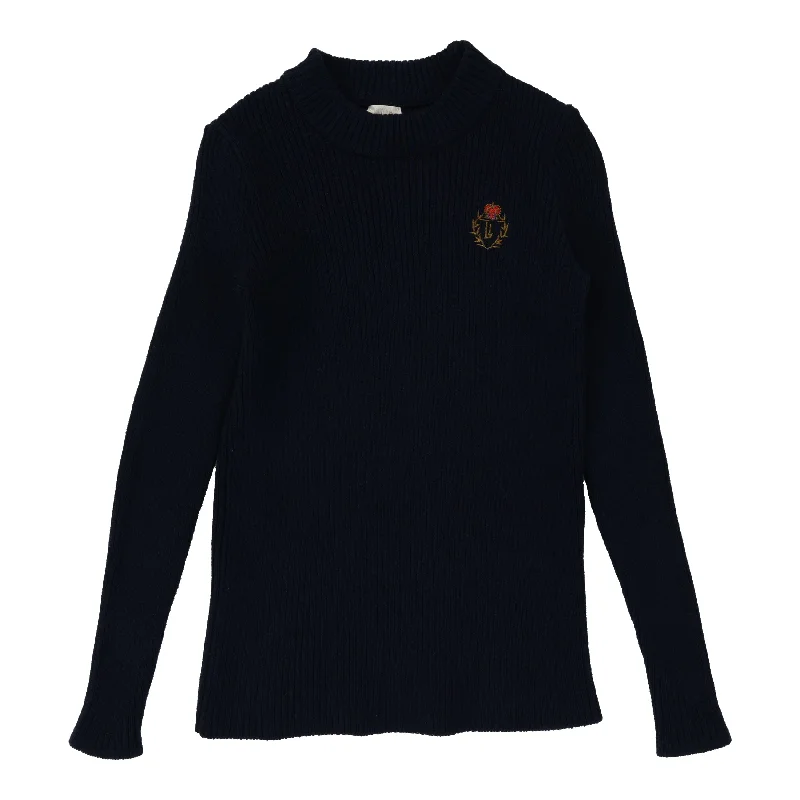 Analogie By Lil Legs Crest Knit Mockneck BlackCultural Knit Tops