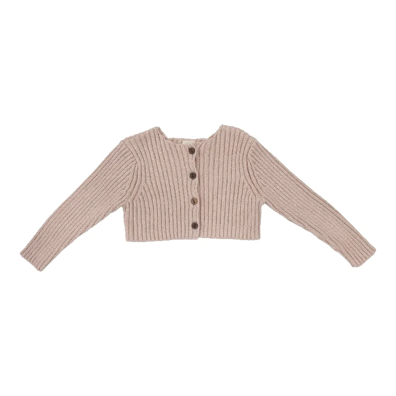 Analogie By Lil Legs Rib Knit Shrug PinkMetallic Knit Tops