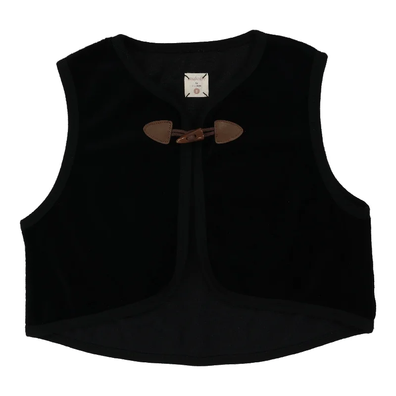 Analogie By Lil Legs Velour Toggle Vest BlackSports Team Knit Tops