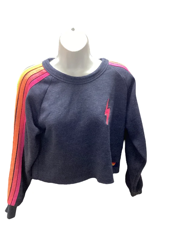 Aviator Women's Sweat Shirt Blue SCable Knit Tops