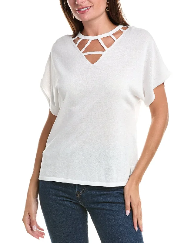 Joseph Ribkoff Cutout SweaterGlitter Knit Tops