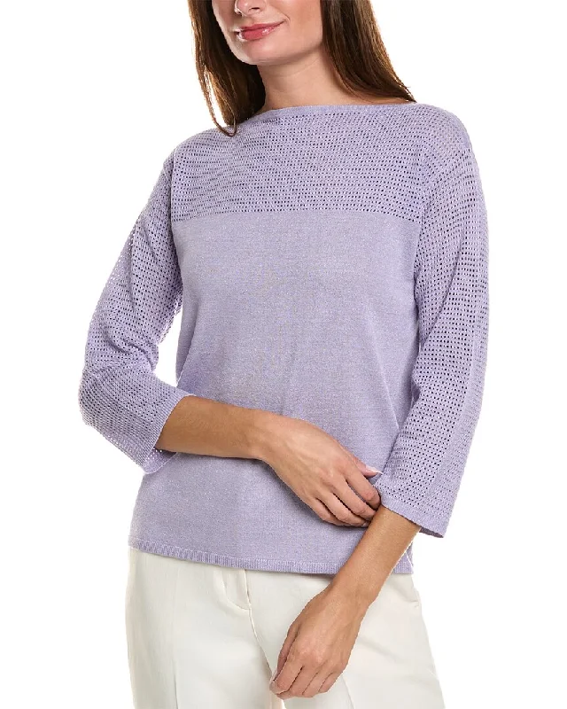 St. John Bateau Neck SweaterCotton Knit Tops