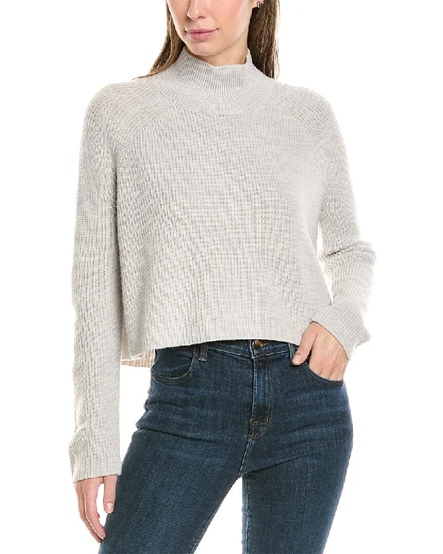 Eileen Fisher Turtleneck Wool SweaterCropped Knit Tops