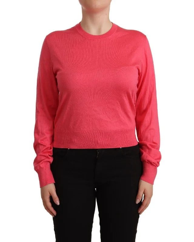 Dolce & Gabbana  Ribbed Knit Sweater in PinkRecycled Fabric Knit Tops