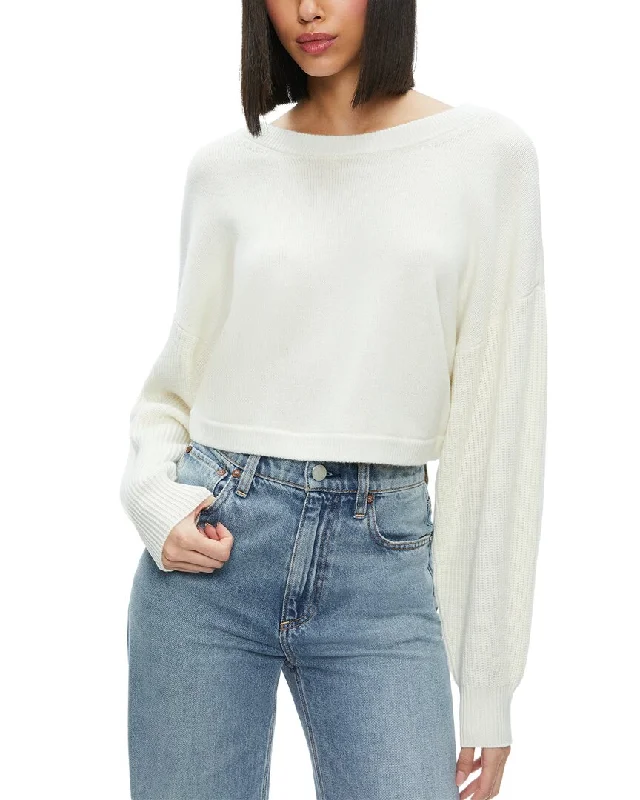 Alice + Olivia Posey Wool-Blend ShirtSummer Knit Tops