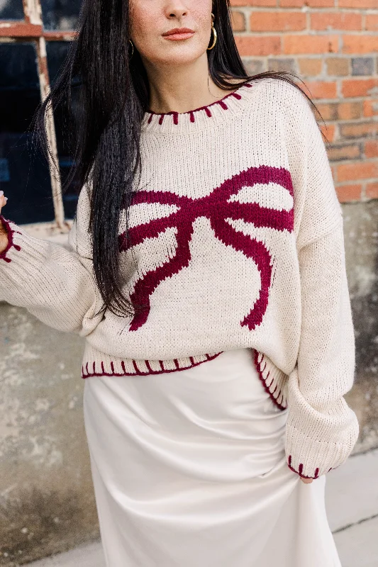 Bow Knit Oversized SweaterLayered Knit Tops