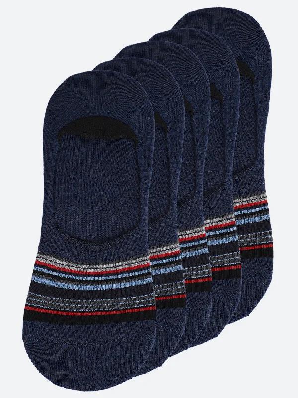 Men Set of 5 Foot Length Navy SocksThermal Knit Tops