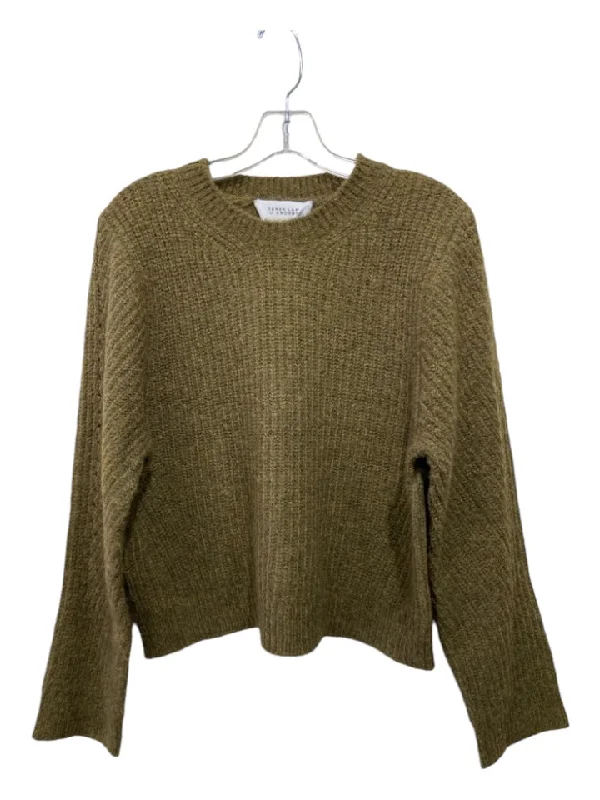 Derek Lam 10 Crosby Size XL Olive Knit Crew SweaterHemp Knit Tops