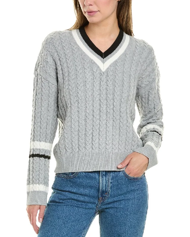 Design History Varsity Stripe SweaterRibbed Knit Tops