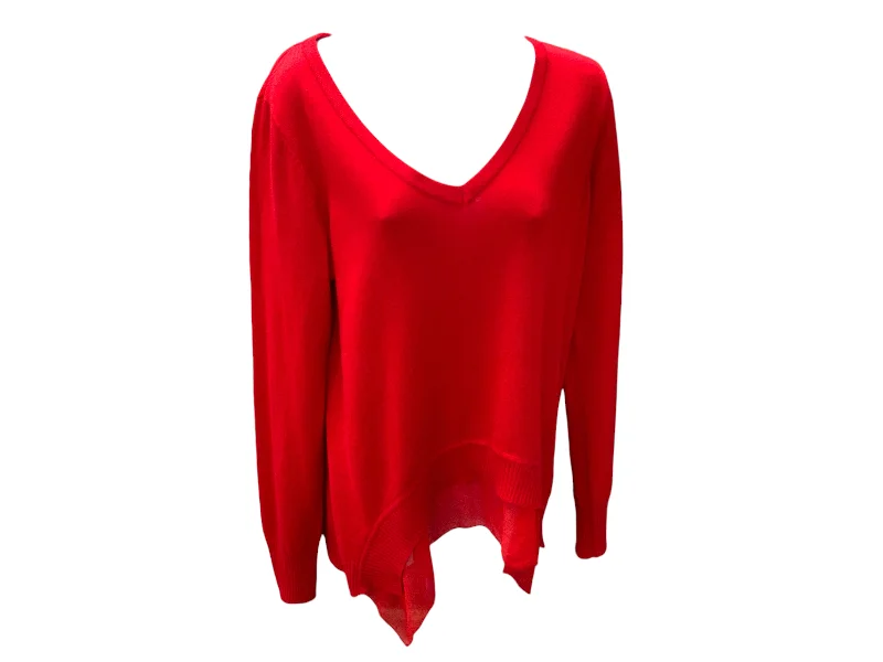 FYLO Women's Sweater RedCotton Knit Tops