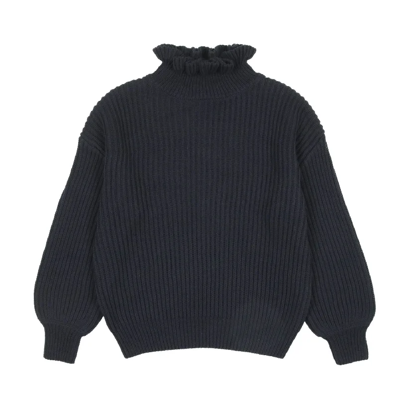 Kin + Kin Navy Sweater Top (K111)Graphic Knit Tops