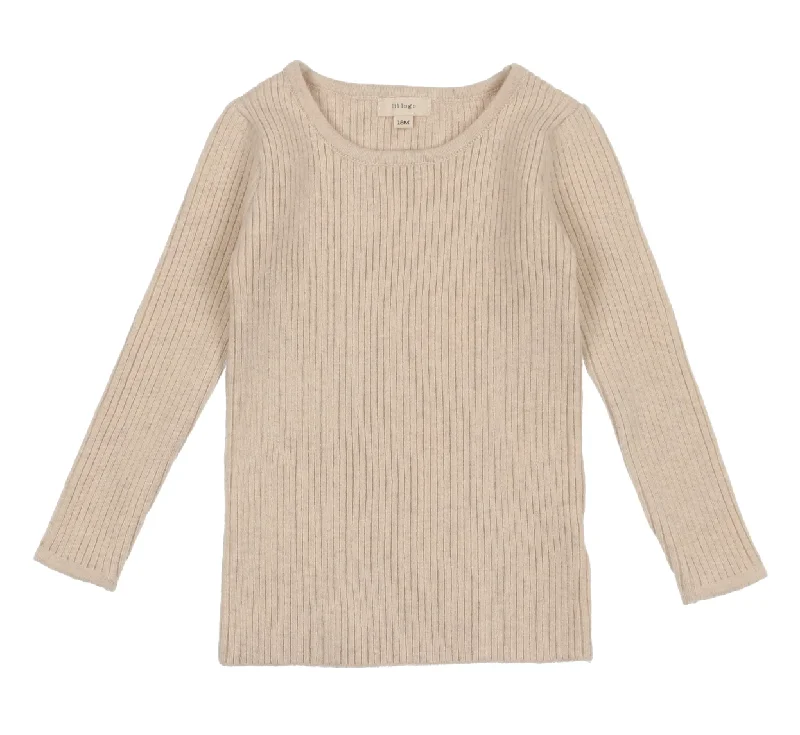 Lil Legs Knit Crewneck Sweater EcruPainted Knit Tops