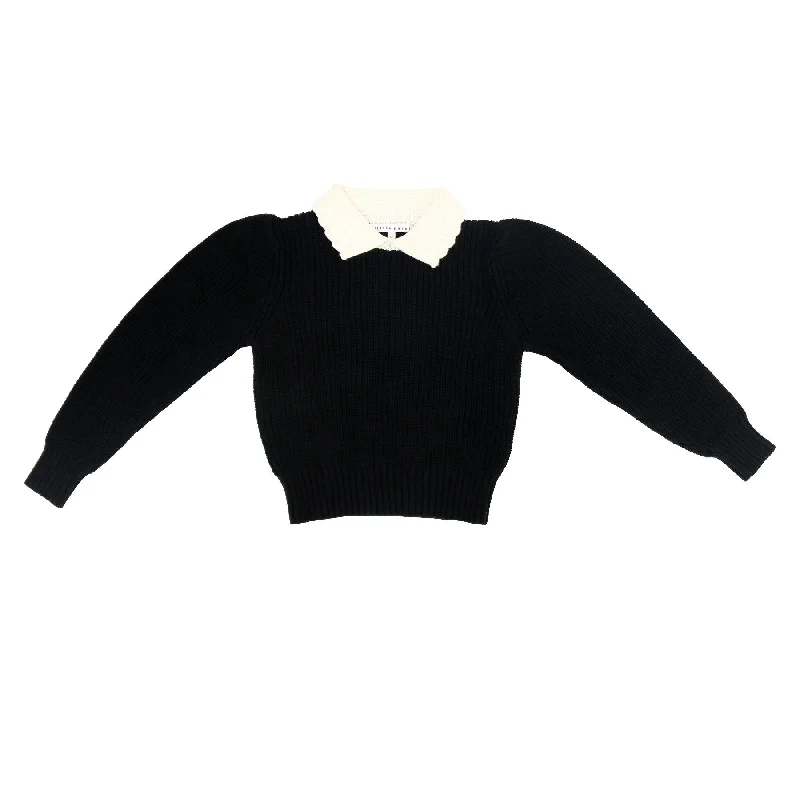 Little Parni Black Sweater (K454)Colorblock Knit Tops