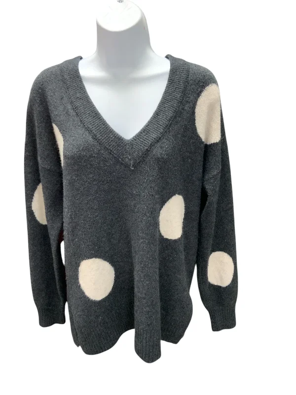 Madewell Women's Dot Sweater Gray SStriped Knit Tops