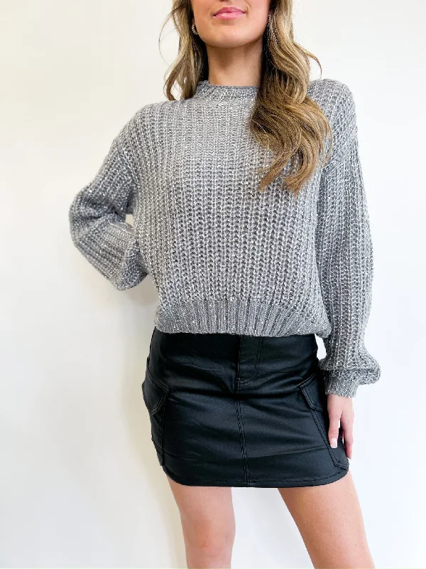 Martina Grey SweaterAngora Knit Tops