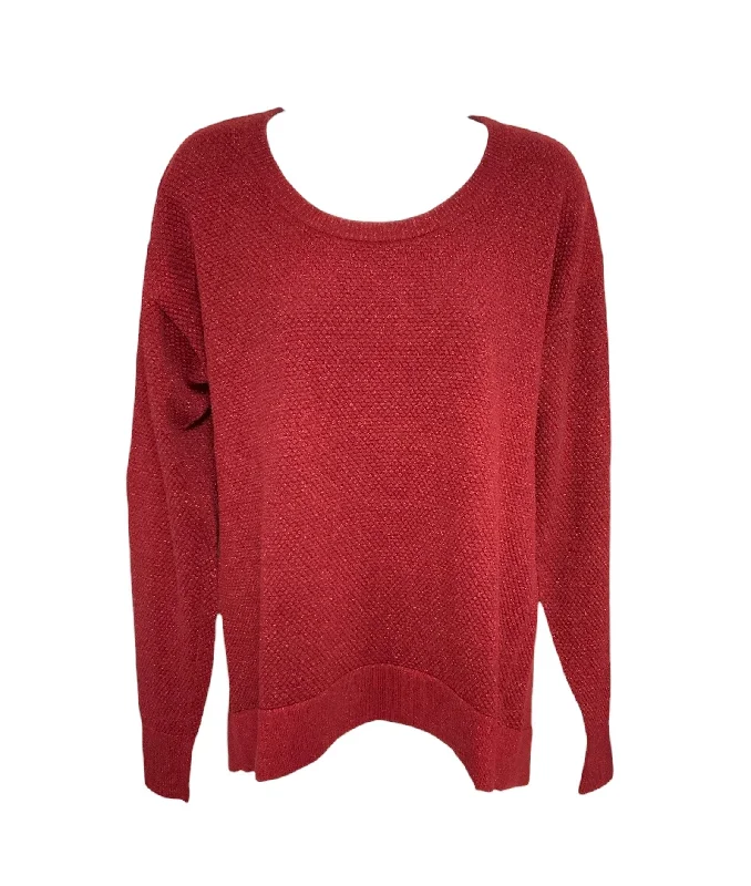 Michael Kors Women's Sweater Maroon  LLuxury Knit Tops