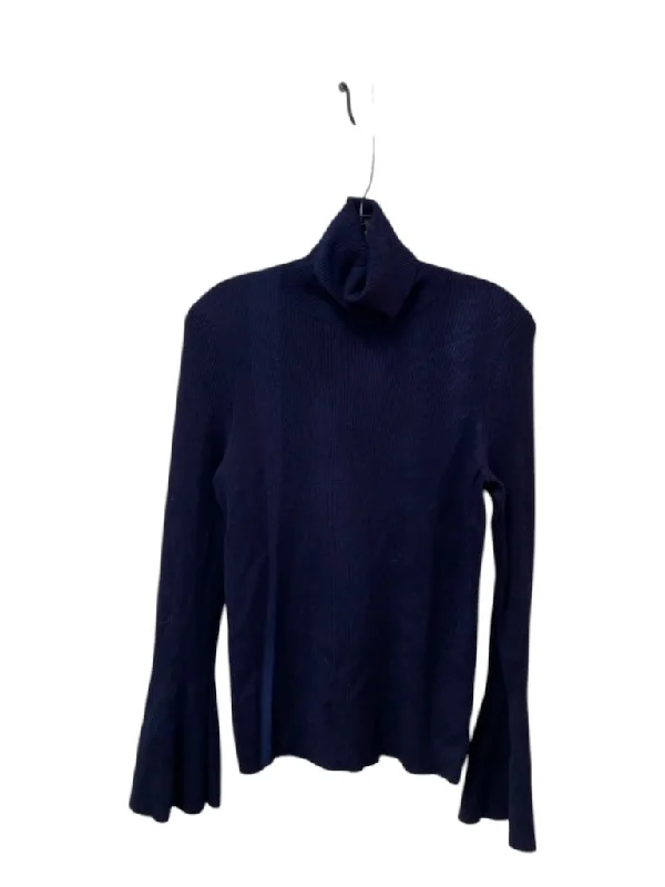 Moth Size S Navy Cotton Turtle Neck Long Sleeve Ribbed Light Weight SweaterOrganic Cotton Knit Tops