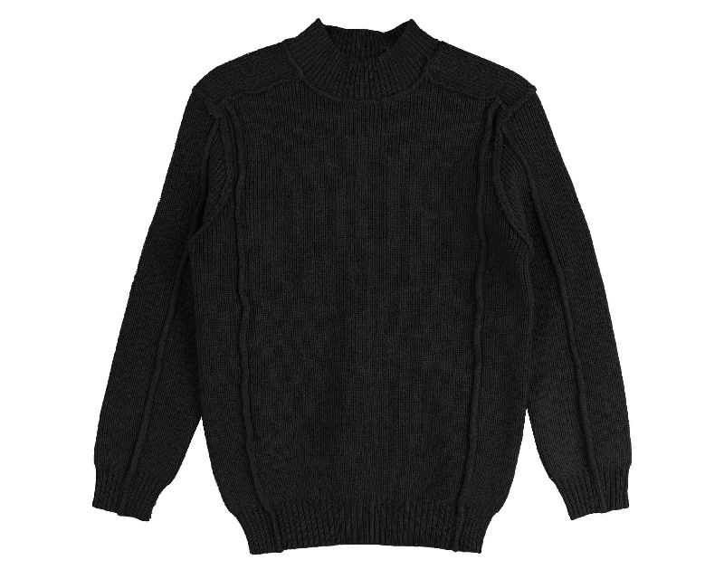 Noma Black Slub Tonal Emblem Knit (NKN750)Longline Knit Tops