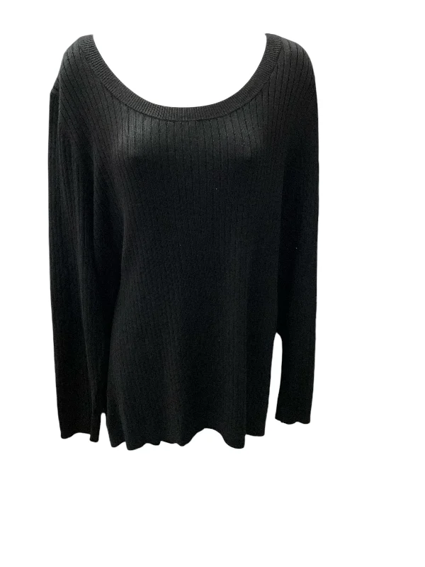 NWT Soft Surroundings Women's Sweater Black 3XCrewneck Knit Tops