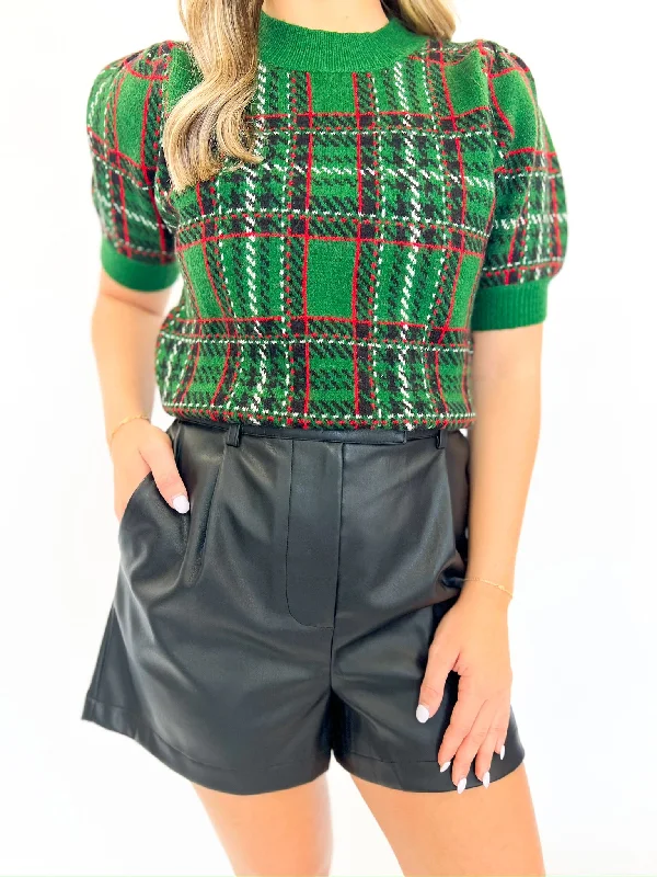 Pine Plaid SweaterStatement Knit Tops