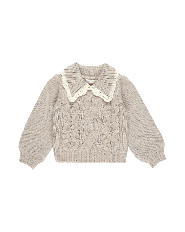 Rylee + Cru Alice Sweater Heathered SandCasual Knit Tops