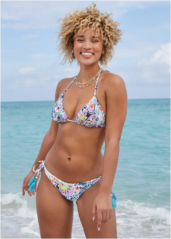 Key West Bikini Bottom - Fiesta FloralMetallic Knit Tops