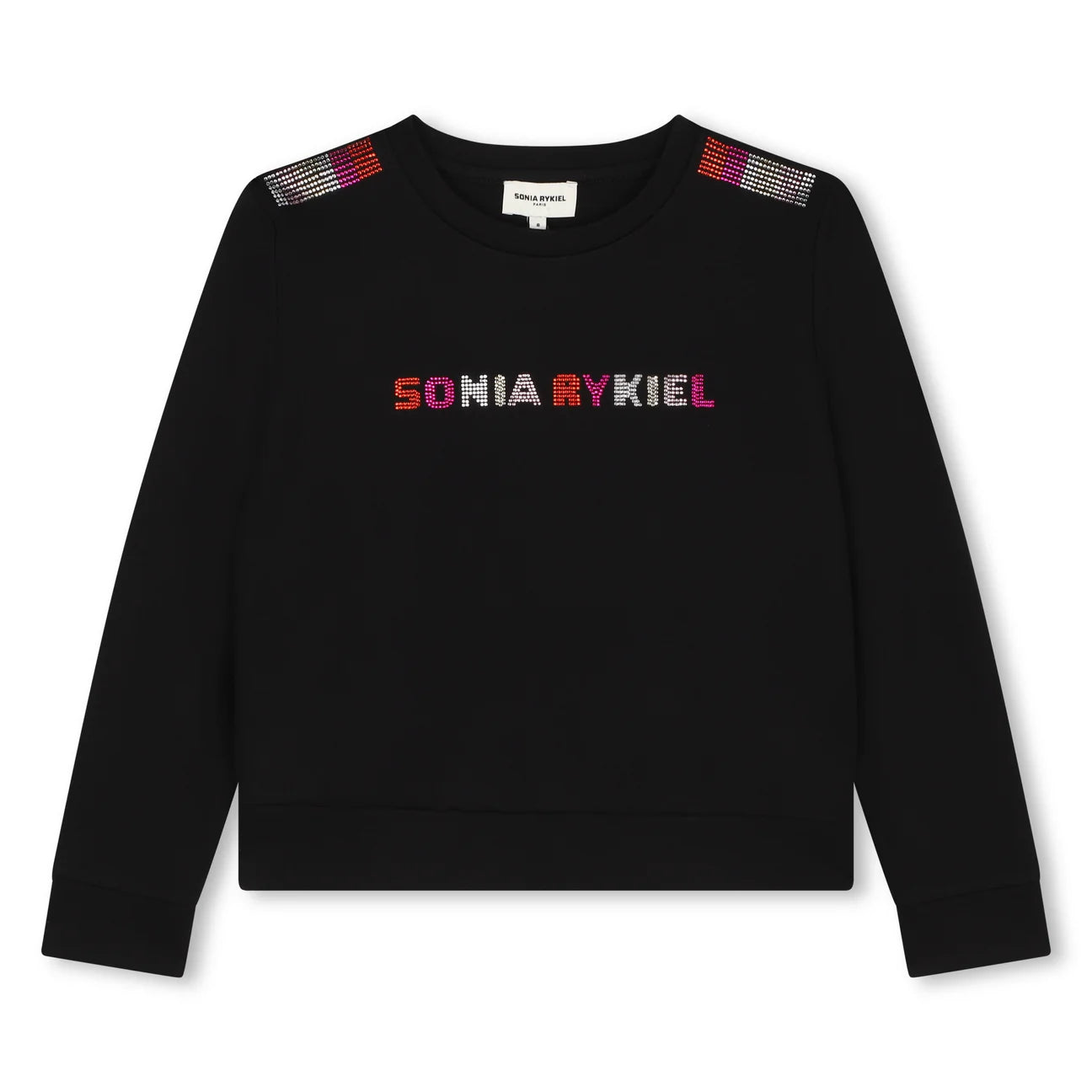 Sonia Rykiel Black Knit Sweatshirt Multi RhinestonesRecycled Fabric Knit Tops