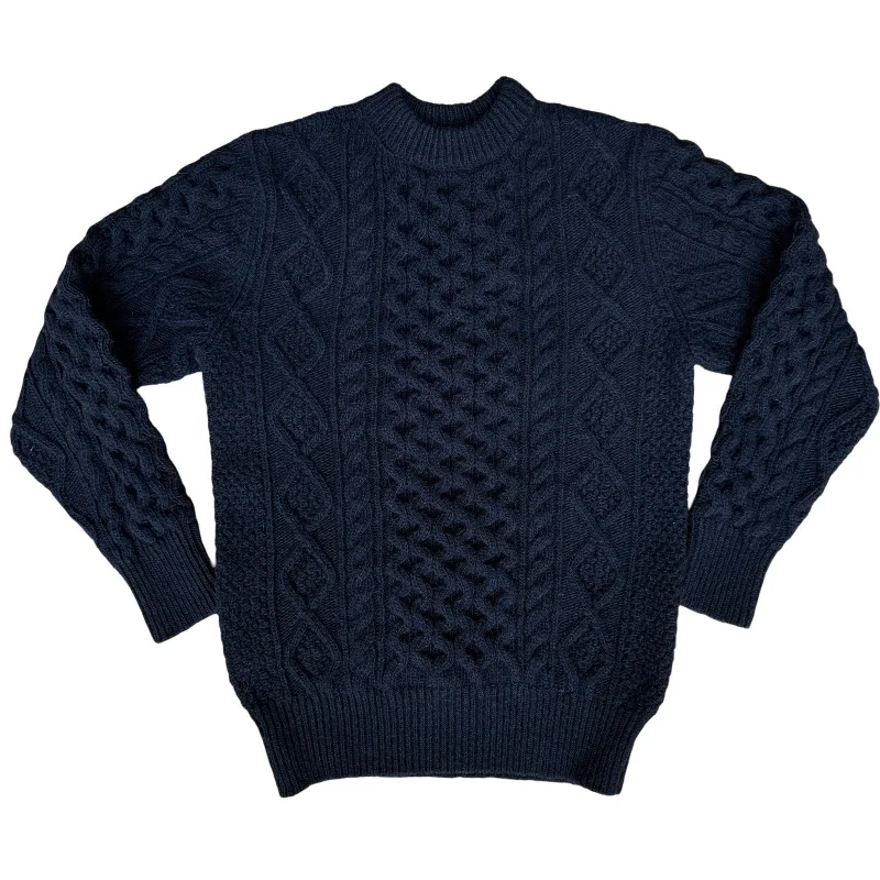 Pre Order - Steve McQueen Dark Navy Donegal Irish Wool Sweater Eta before 12/25Skateboard Knit Tops