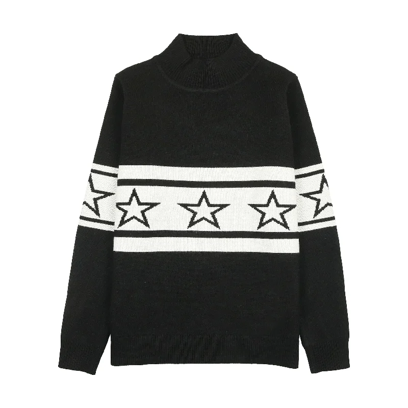 Urban Edge Black Ski KnitBeaded Knit Tops