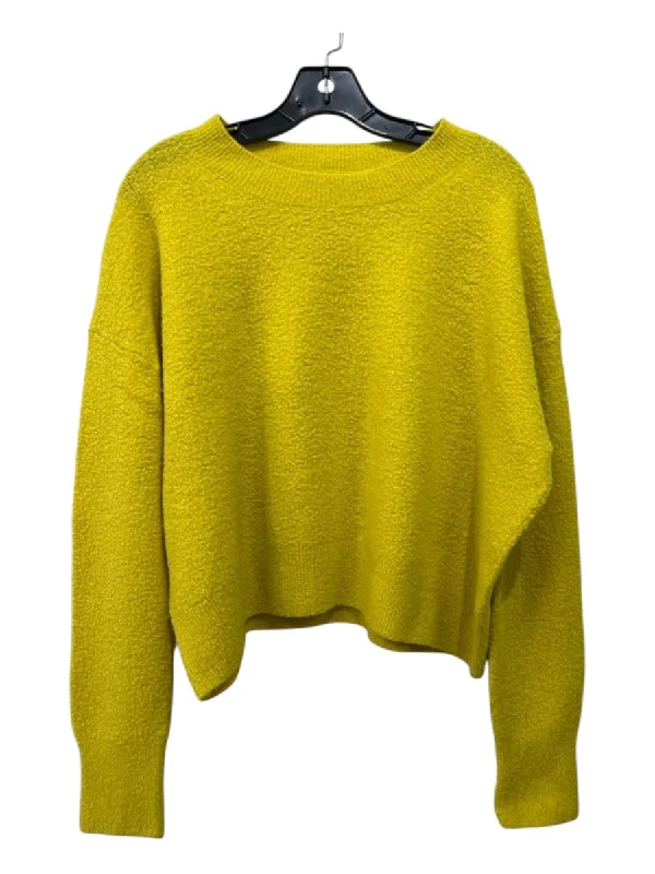 Vince Size M Yellow Wool & Polyamide Blend Plush SweaterCollege Knit Tops